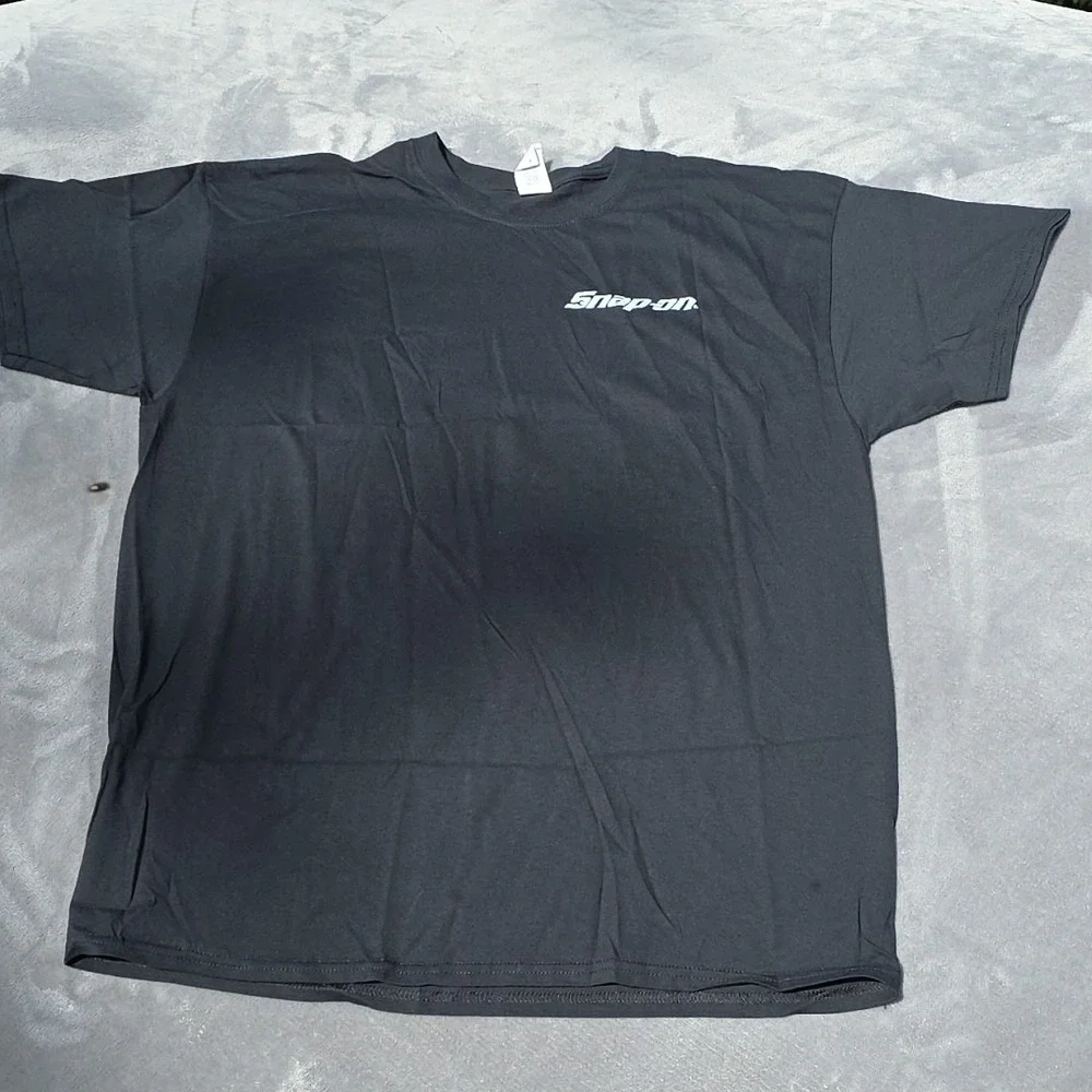 Snap On T Shirt Men's XL Front And Back Silk Screen On Black NWOT Vintage Steel‎